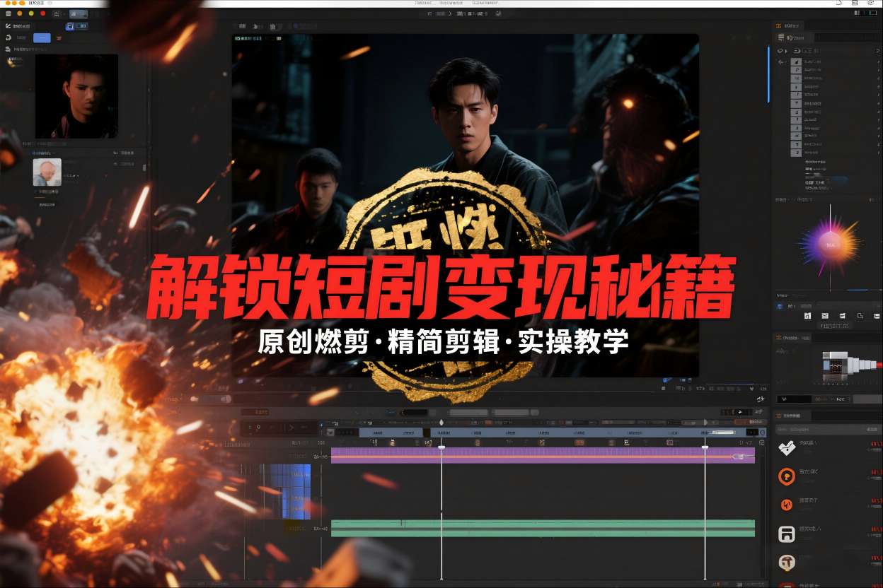 短剧拉新之原创燃剪精简剪辑实操课，解锁短剧变现秘籍-乐码云集