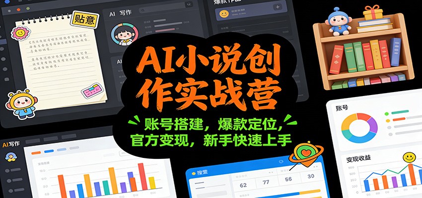 AI小说创作实战营:账号搭建,爆款定位,官方变现,新手快速上手-乐码云集