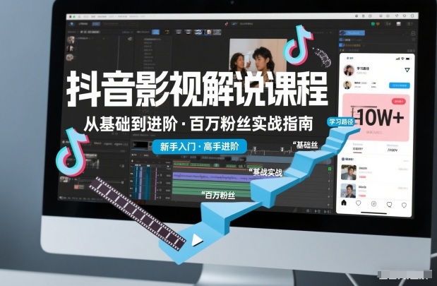 抖音百万粉丝影视解说课程，基础到进阶课，适合新手和进阶学习-乐码云集