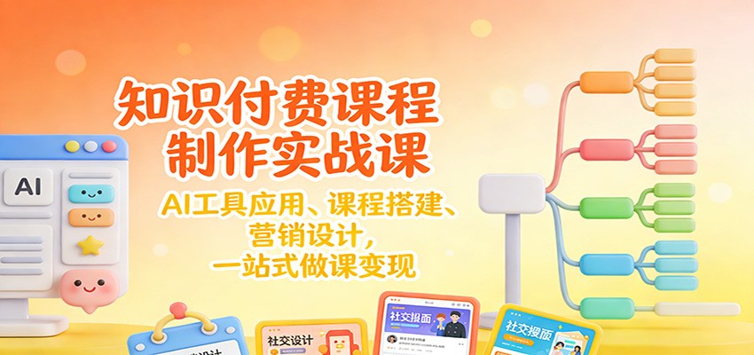 知识付费课程制作实战课:AI工具应用 、课程搭建、营销设计,一站式做课变现-乐码云集