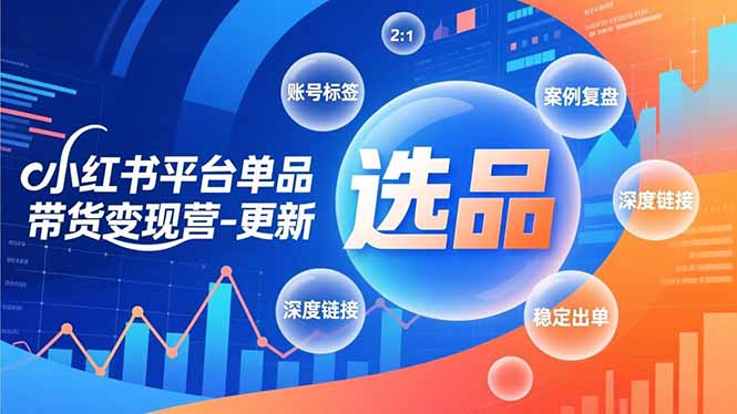 小红书平台单品带货变现营-更新，极致选品、账号标签、案例复盘，深度链接，快速启动稳定出单-乐码云集