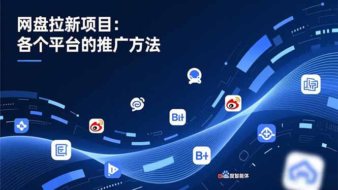 网盘拉新项目：各个平台的推广方法，公众号、截留玩法，微博，B站，百度智能体-乐码云集