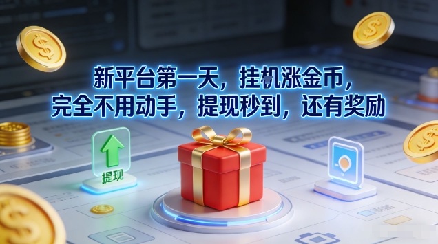 新平台第一天，挂G涨金币，完全不用动手，提现秒到，还有奖励【揭秘】-乐码云集