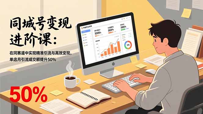 同城号变现进阶课：在同城赛道中实现精准引流与高效变现，单店月引流成交额提升50%-乐码云集