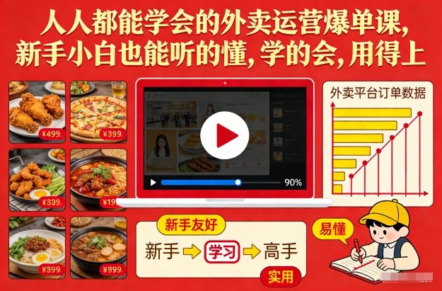 人人都能学会的外卖运营爆单课，新手小白也能听的懂，学的会，用得上-乐码云集
