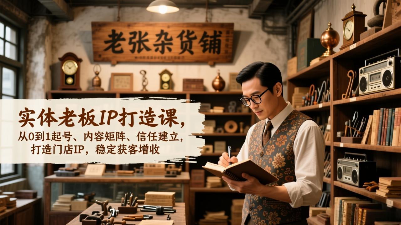 实体老板IP打造课，从0到1起号、内容矩阵、信任建立，打造门店IP，稳定获客增收-乐码云集