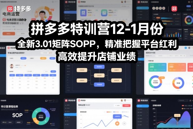 拼多多特训营12-1月份，全新3.01矩阵Sop，精准把握平台红利，高效提升店铺业绩-乐码云集
