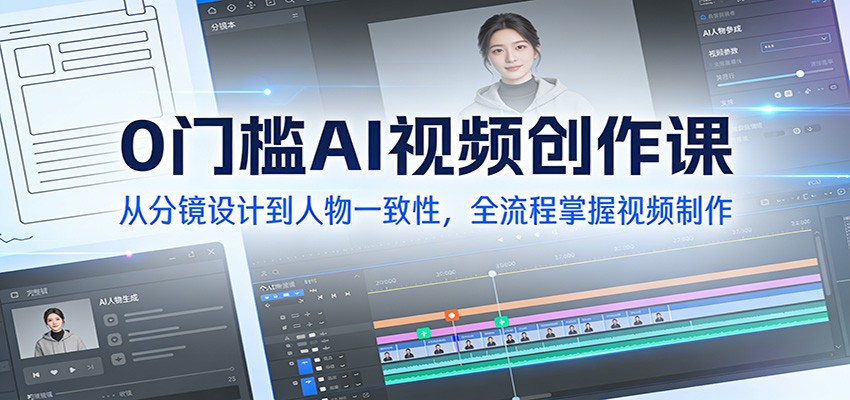0门槛AI视频创作课：从分镜设计到人物一致性，全流程掌握视频制作-乐码云集
