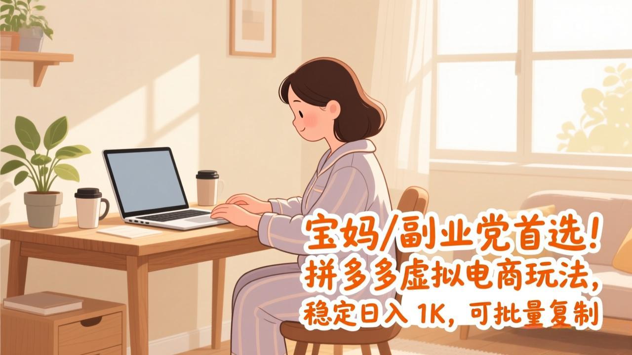 宝妈 / 副业党首选！拼多多虚拟电商玩法，稳定日入 1K，可批量复制-乐码云集