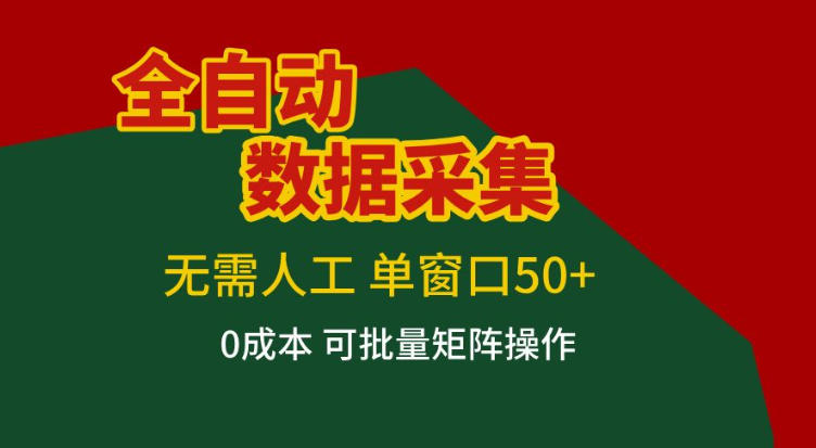 全自动数据采集，无需人工，单窗口50+，0成本可批量矩阵操作【揭秘】-乐码云集