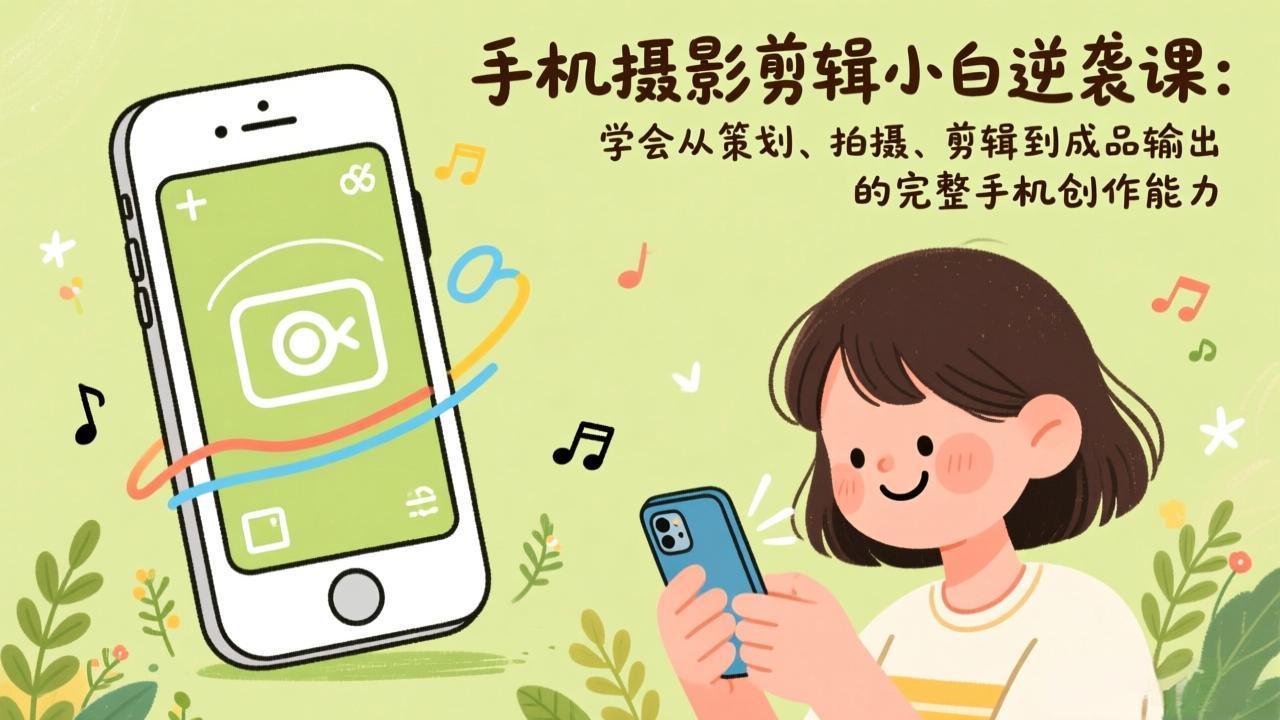 手机摄影剪辑小白逆袭课：学会从策划、拍摄、剪辑到成品输出的完整手机创作能力-乐码云集