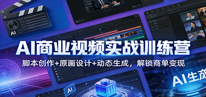 AI商业视频实战训练营:脚本创作+原画设计+动态生成,解锁商单变现-乐码云集