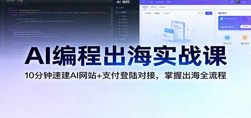 AI编程出海实战课:10分钟速建AI网站+支付登陆对接,掌握出海全流程-乐码云集