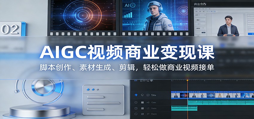 AIGC视频商业变现课:脚本创作、素材生成、剪辑,轻松做商业视频接单-乐码云集
