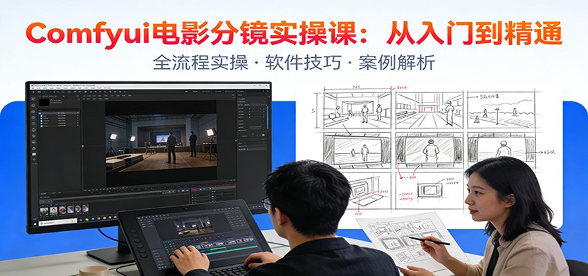 ComfyUI电影分镜实操课:分镜一致性,全流程AI视频制作,零基础也能做专业分镜-乐码云集