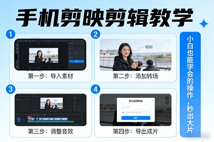 手机剪映剪辑教学，小白也能学会的操作，秒出大片-乐码云集