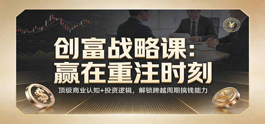 《创富战略课:赢在重注时刻》顶级商业认知+投资逻辑,解锁跨越周期搞钱能力-乐码云集