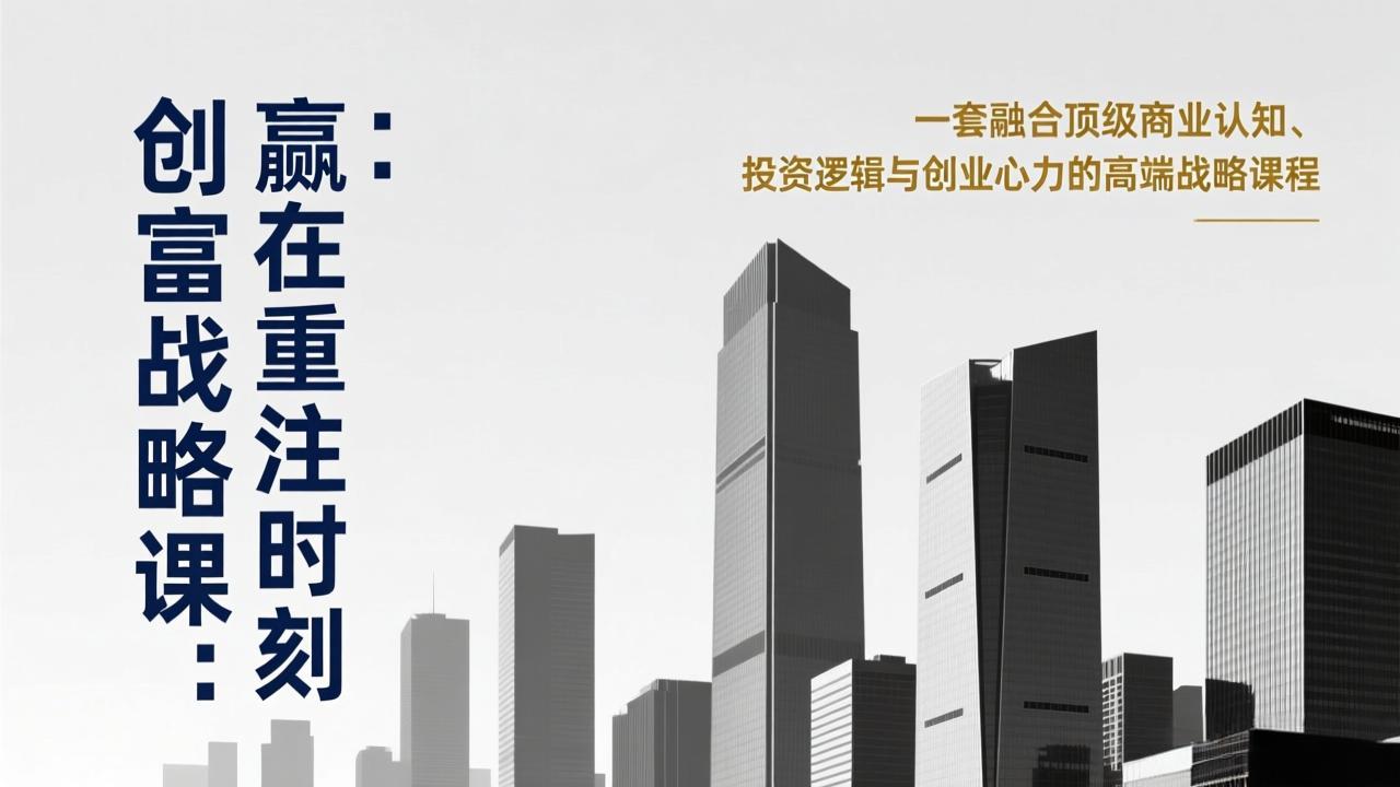 《创富战略课：赢在重注时刻》一套融合顶级商业认知、投资逻辑与创业心力的高端战略课程-乐码云集