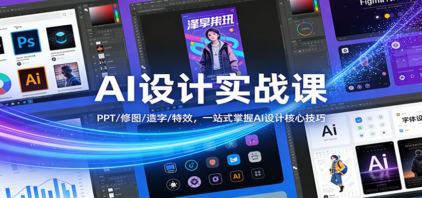 AI设计实战课:PPT/修图/造字/特效,一站式掌握AI设计核心技巧-乐码云集