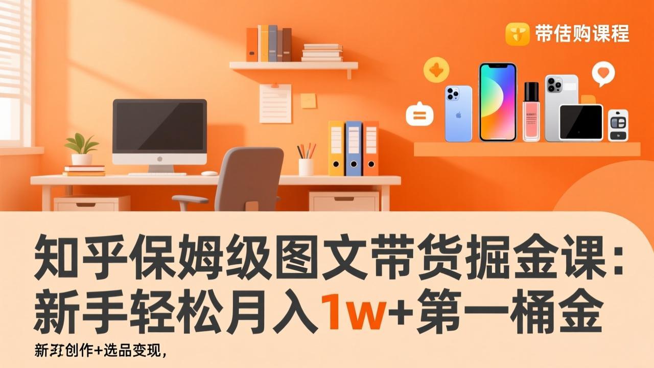 知乎保姆级图文带货掘金课：账号打造+爆文创作+选品变现，新手轻松月入1w+第一桶金-乐码云集