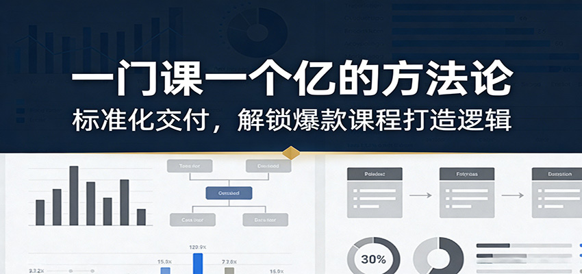 一门课一个亿的方法论：标准化交付，解锁爆款课程打造逻辑-乐码云集