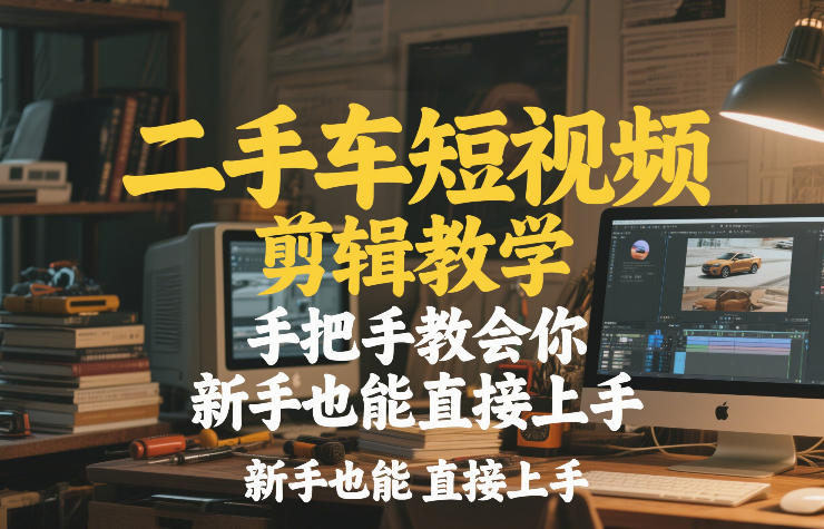 二手车短视频剪辑教学，手把手教会你，新手也能直接上手-乐码云集