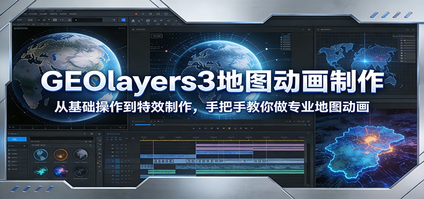 GEOlayers3地图动画制作：从基础操作到特效制作，手把手教你做专业地图动画-乐码云集