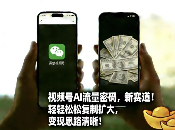 视频号AI流量密码新赛道，轻轻松松复制扩大，变现思路清晰-乐码云集