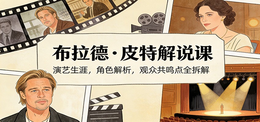 演员说-布拉德.皮特解说课：演艺生涯，角色解析，观众共鸣点全拆解-乐码云集