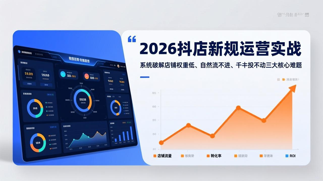 2026抖店新规运营实战：系统破解店铺权重低、自然流不进、千川投不动三大核心难题-乐码云集