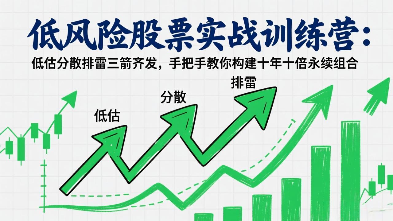 低风险股票实战训练营：低估分散排雷三箭齐发，手把手教你构建十年十倍永续组合-乐码云集