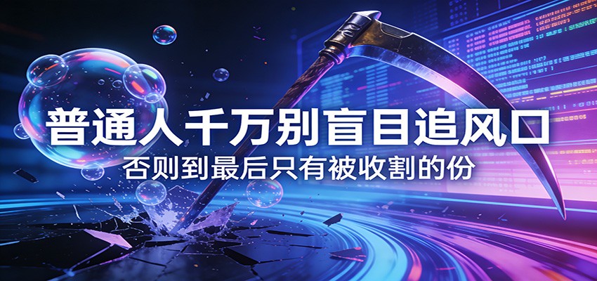 付费文章《通人千万别盲目追风口》否则到最后只有被收割的份-乐码云集