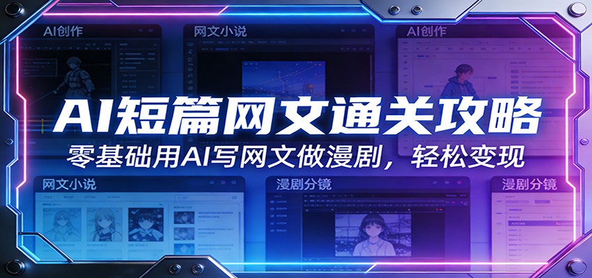 AI短篇网文通关攻略:零基础用AI写网文做漫剧,轻松变现-乐码云集