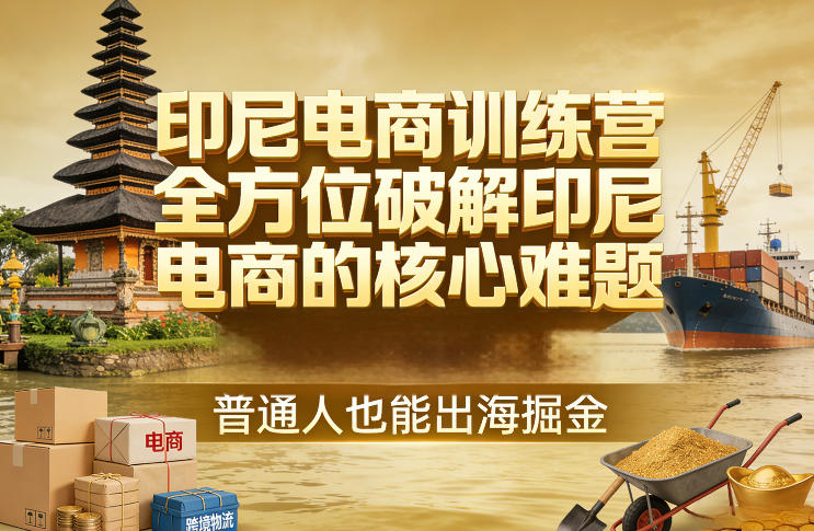 印尼电商训练营，全方位破解印尼电商的核心难题，普通人也能出海掘金-乐码云集