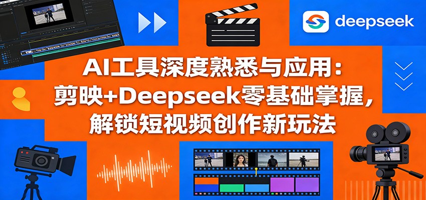 AI工具深度熟悉与应用：剪映+Deepseek零基础掌握，解锁短视频创作新玩法-乐码云集