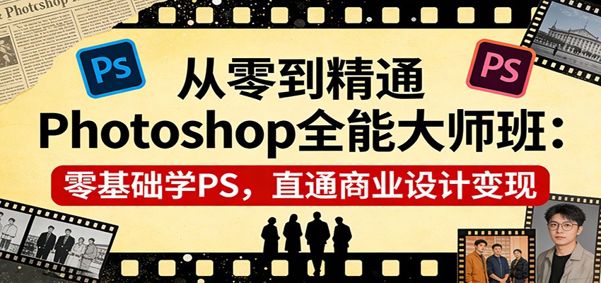 从零到精通Photoshop全能大师班:零基础学PS,直通商业设计变现-乐码云集