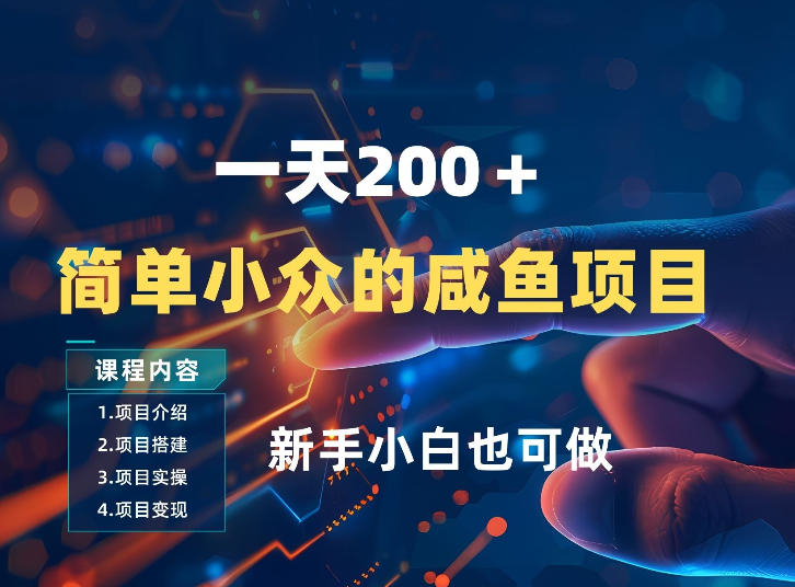 一天收入2张，一个简单小众的咸鱼项目，0门槛小白也能做-乐码云集