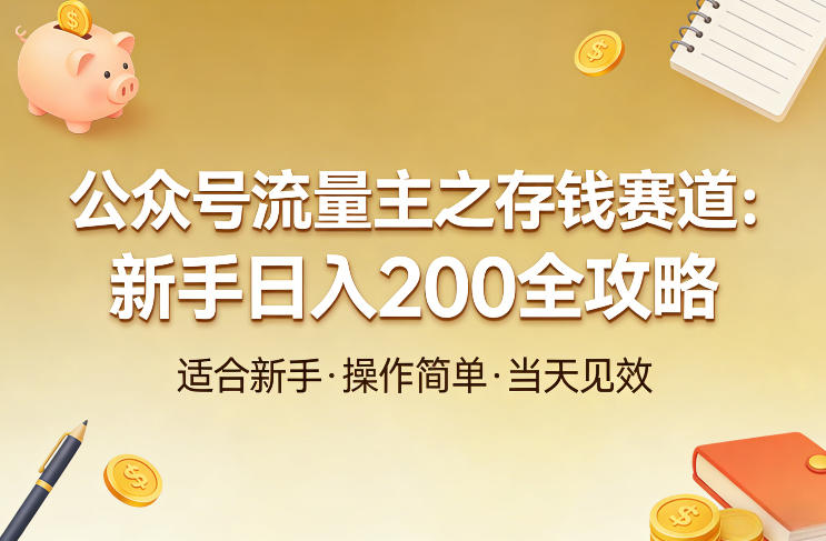公众号流量主之存钱赛道，贴合当下需求，适合新手，一天收益2张-乐码云集