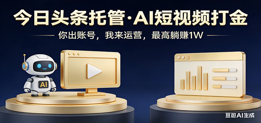 头条号AI托管，我提供作品，你提供账号，每天5分钟发布，小白躺赚3000+-乐码云集