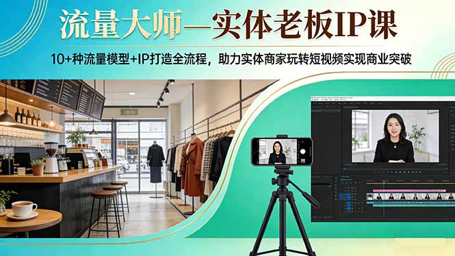 流量大师—实体老板IP课：10+种流量模型+IP打造全流程，助力实体商家玩转短视频实现商业突破-乐码云集