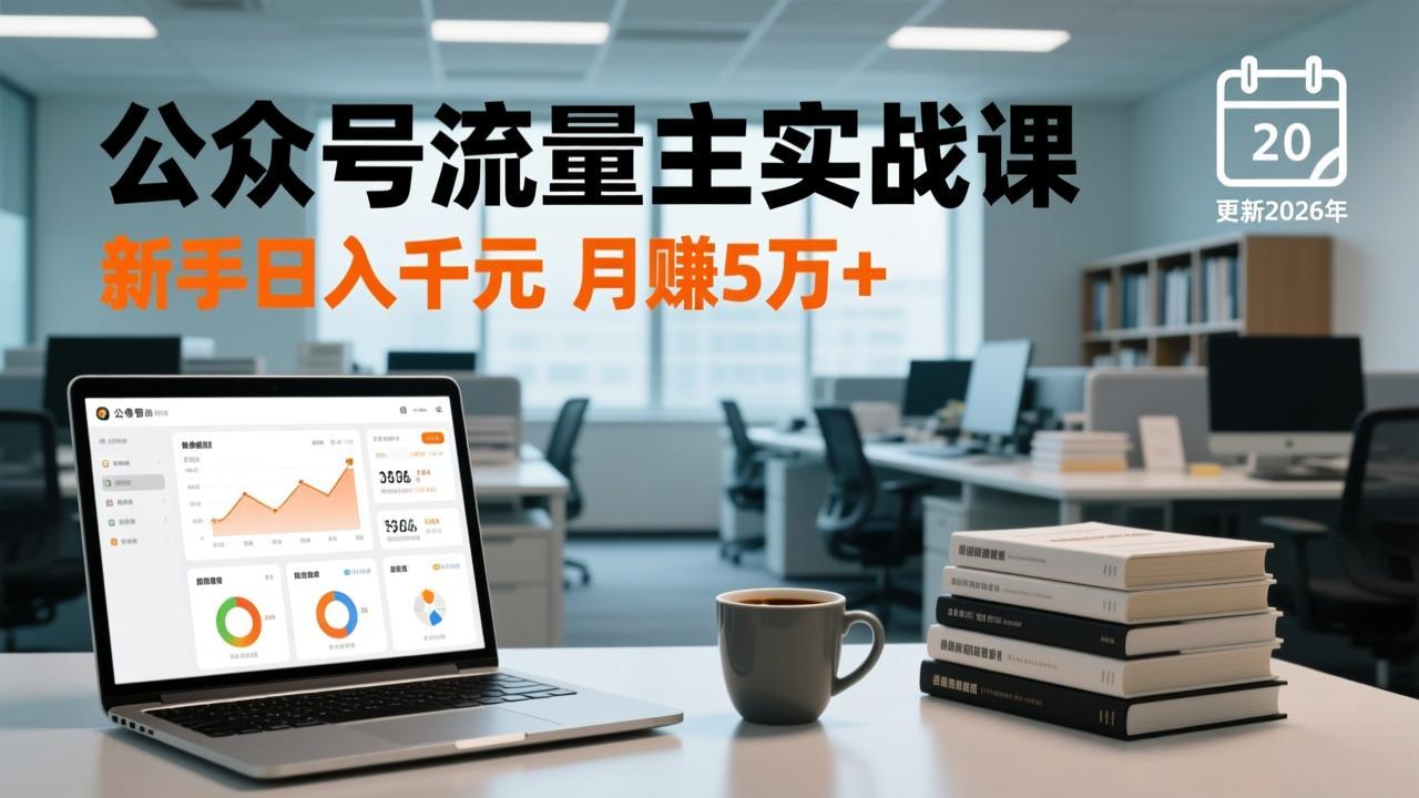 公众号流量主实战课-更新26年3月，爆文写作、流量池运营、多平台分发，新手日入千元月赚5w+-乐码云集