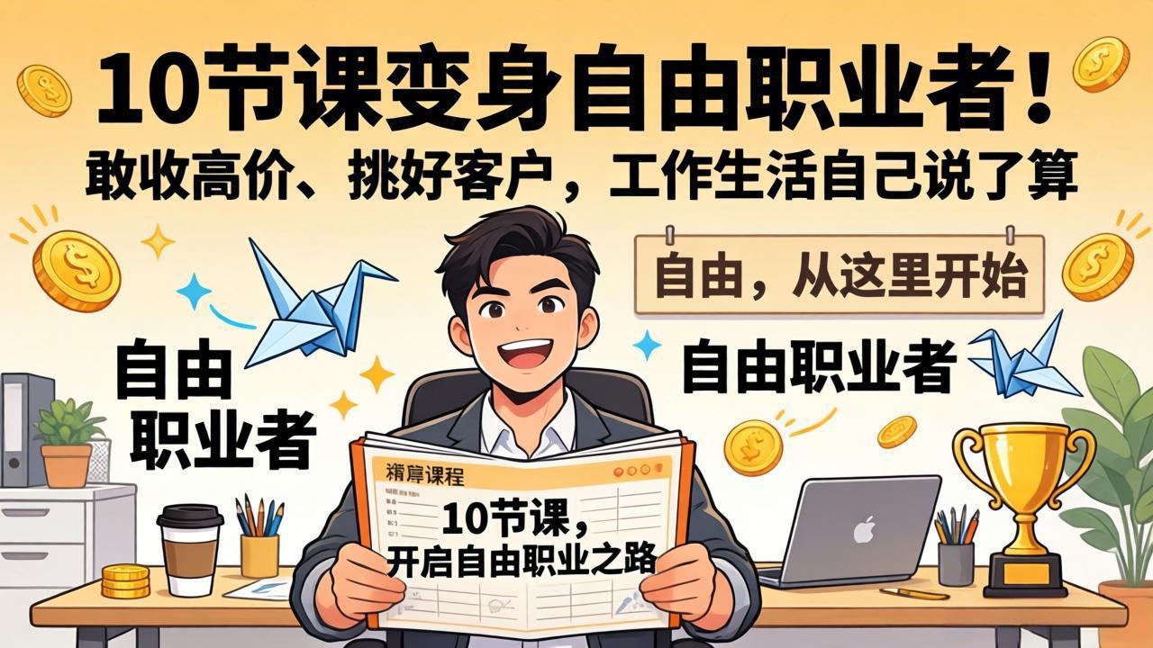 10 节课变身自由职业者！敢收高价、挑好客户，工作生活自己说了算-乐码云集