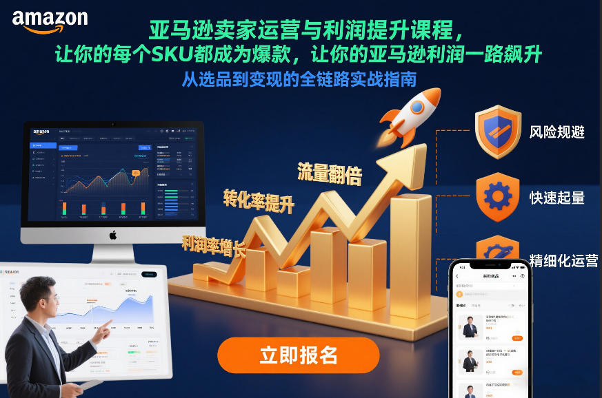 亚马逊卖家运营与利润提升课程，让你的每个SKU都成为爆款，让你的亚马逊利润一路飙升(更新26年3月)-乐码云集