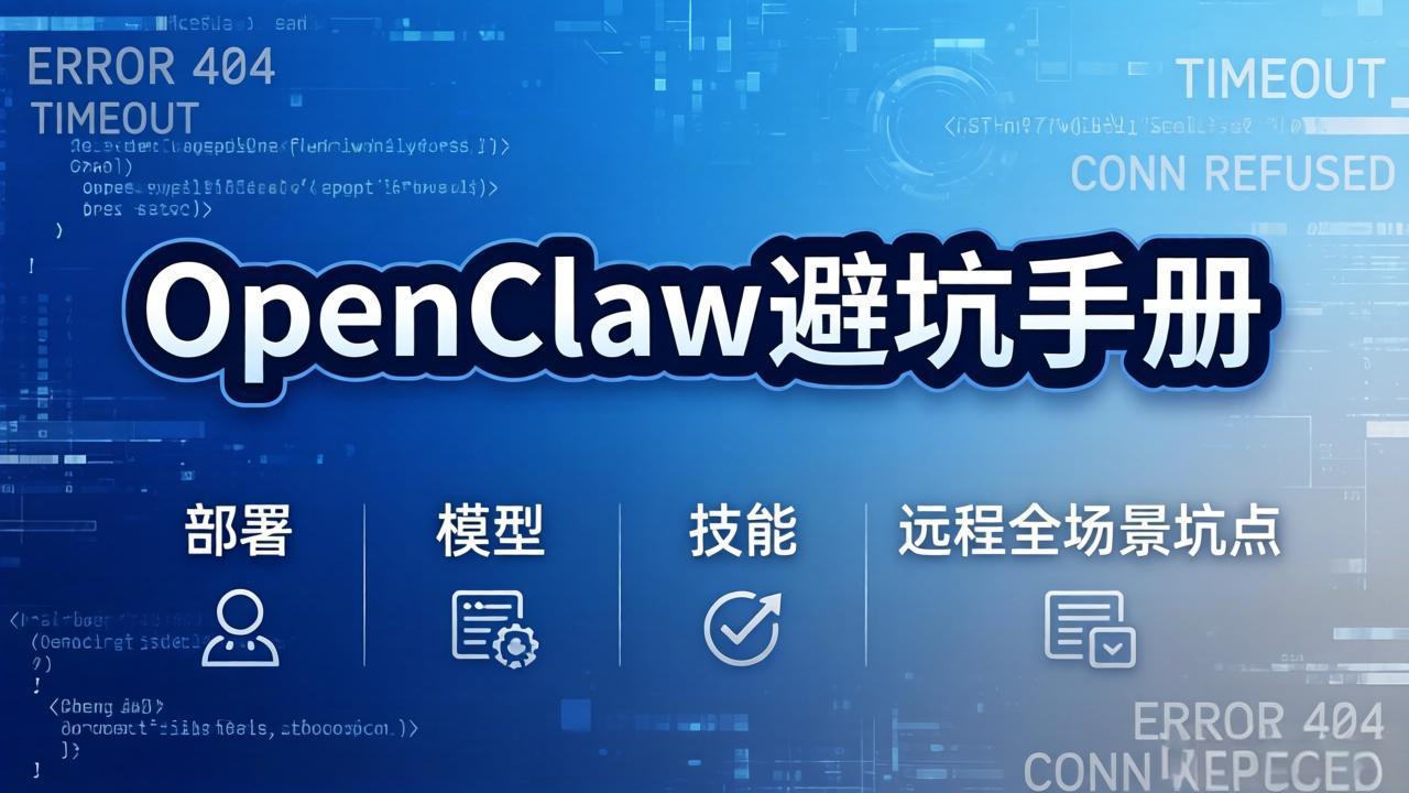 OpenClaw避坑手册：部署+模型+技能+远程全场景坑点，一次性给你说全，少走弯路-乐码云集