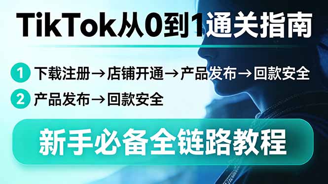 TikTok从0到1通关指南：下载注册→店铺开通→产品发布→回款安全，新手必备全链路教程-乐码云集