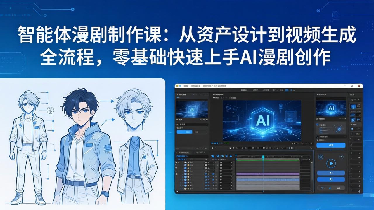 智能体漫剧制作课：从资产设计到视频生成全流程，零基础快速上手AI漫剧创作-乐码云集