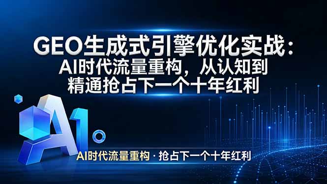 GEO 生成式引擎优化实战：AI时代流量重构，从认知到精通抢占下一个十年红利-乐码云集