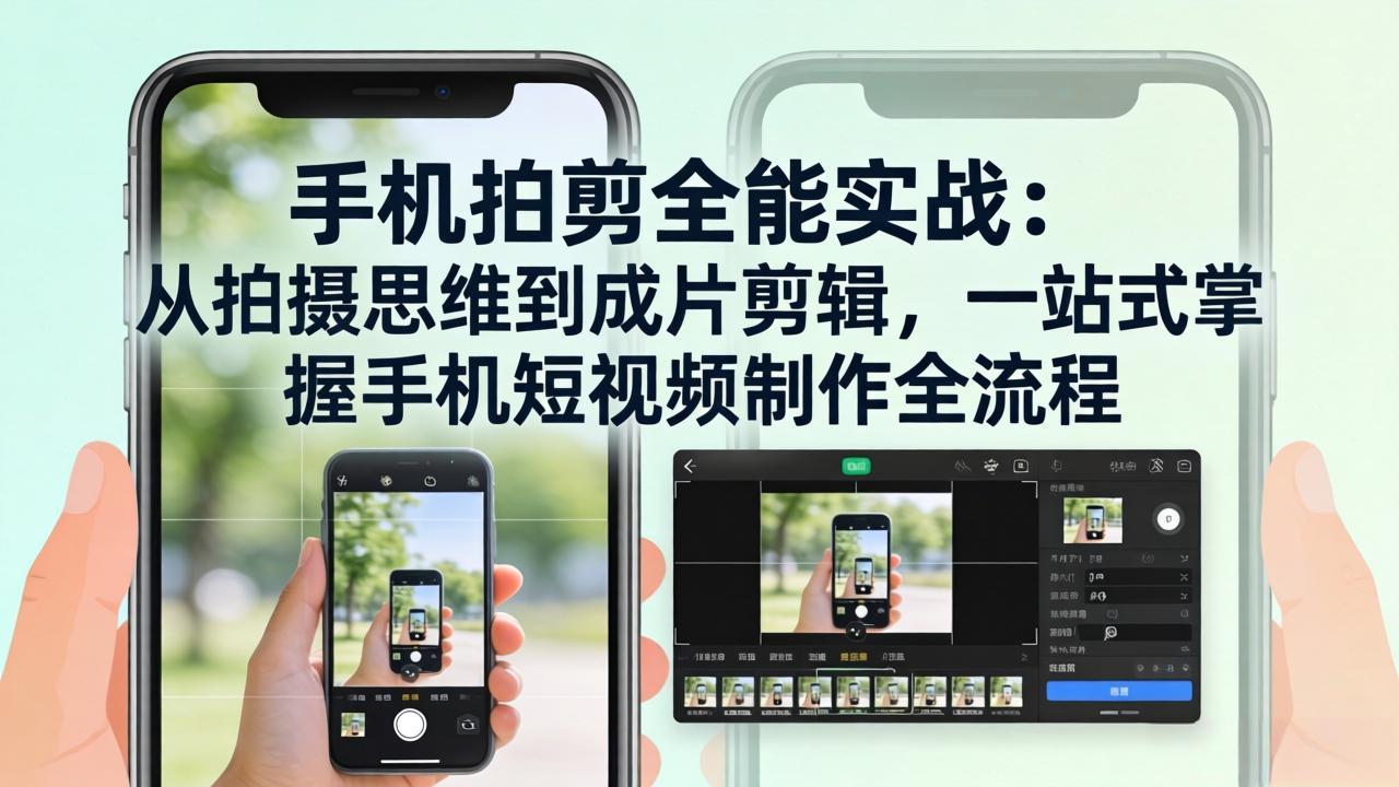 手机拍剪全能实战：从拍摄思维到成片剪辑，一站式掌握手机短视频制作全流程-乐码云集