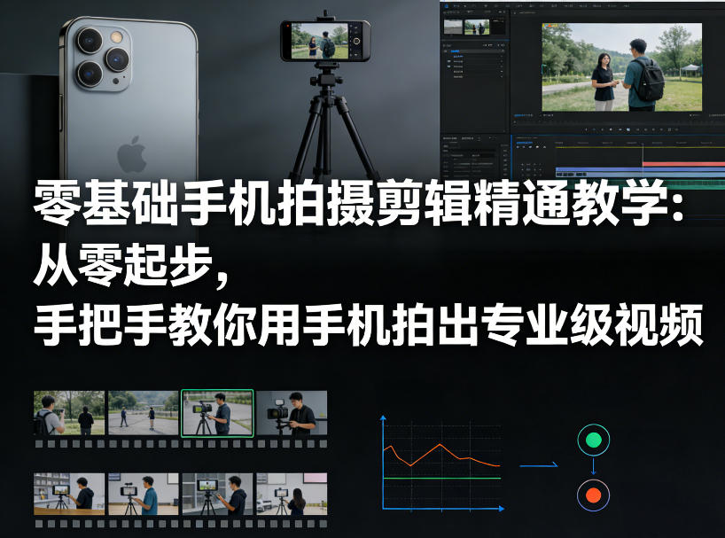 零基础手机拍摄剪辑精通教学：从零起步，手把手教你用手机拍出专业级视频-乐码云集