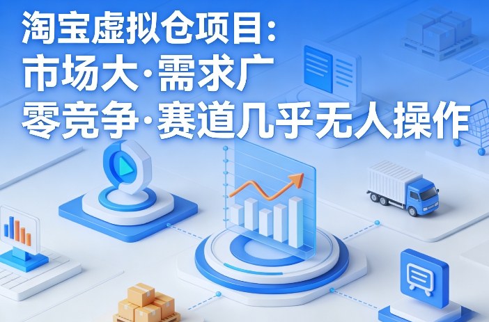 淘宝虚拟仓项目，市场大，需求广，零竞争，赛道几乎没人操作-乐码云集